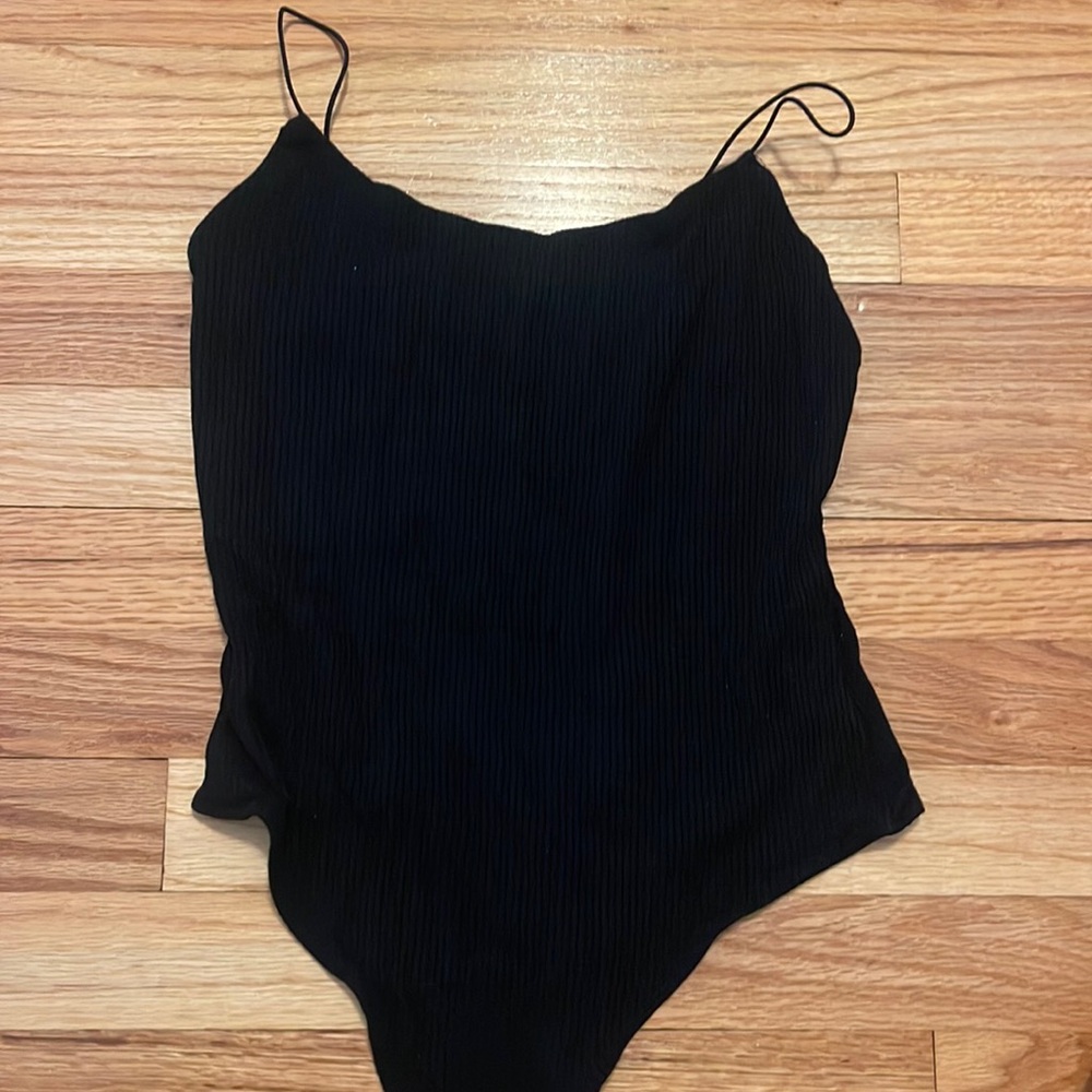 Black ripped tank top bodysuit